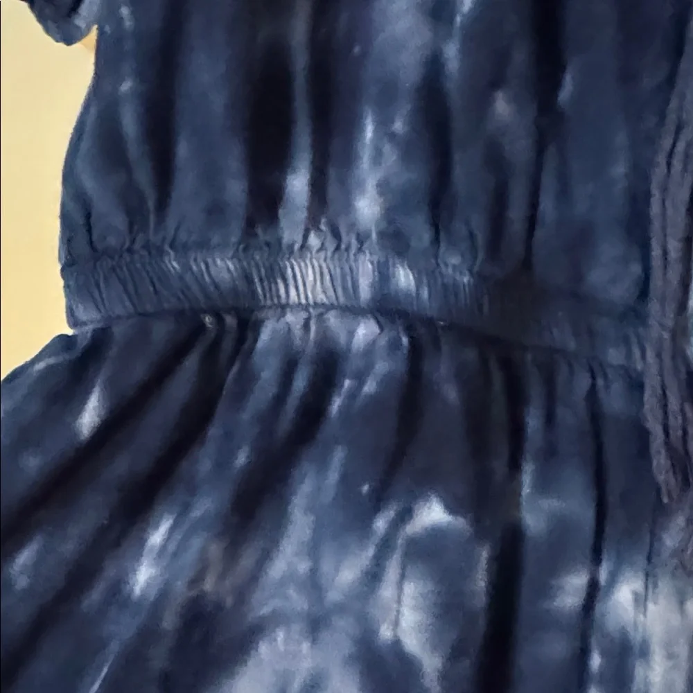 Justice Kids Girls Navy Blue Tie-Dye Lace-Up Tunic Romper Jumpsuit 12